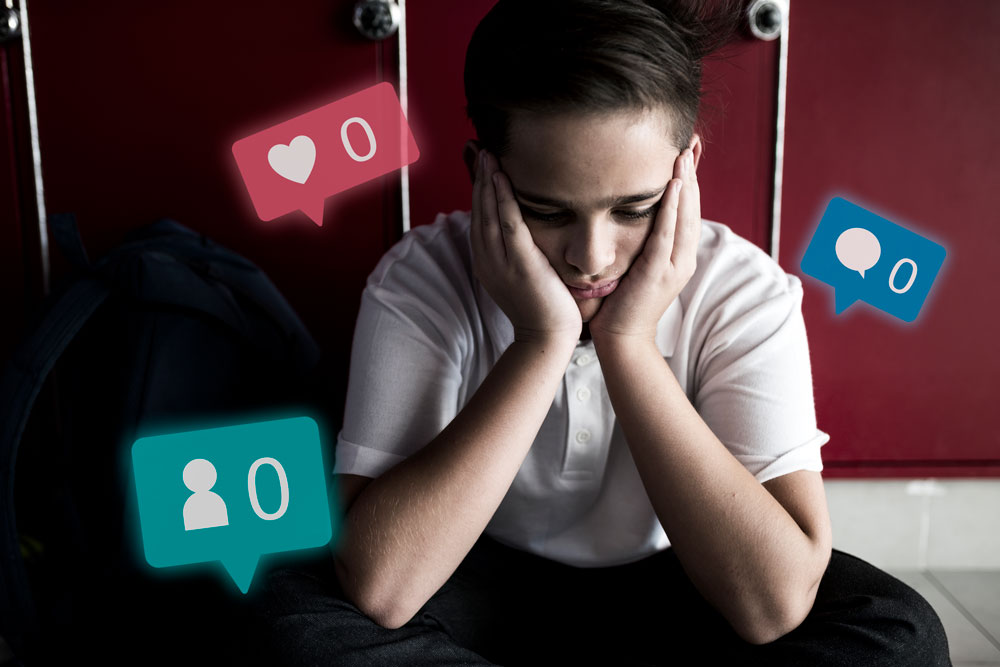 Publicación en redes sociales sin interacciones ni respuestas